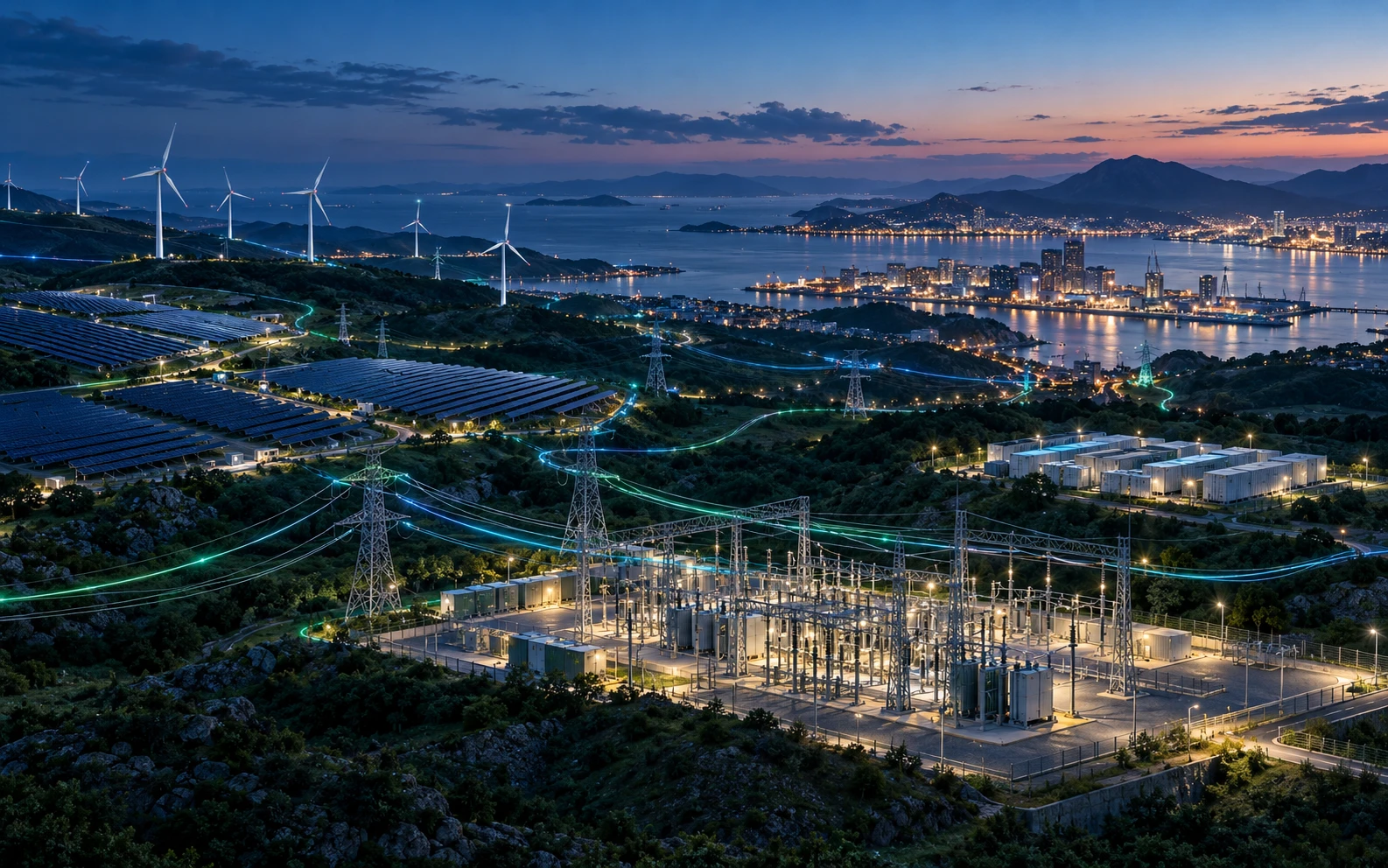 ABACUS: sistema energetico con generazione rinnovabile, rete elettrica e accumulo.
